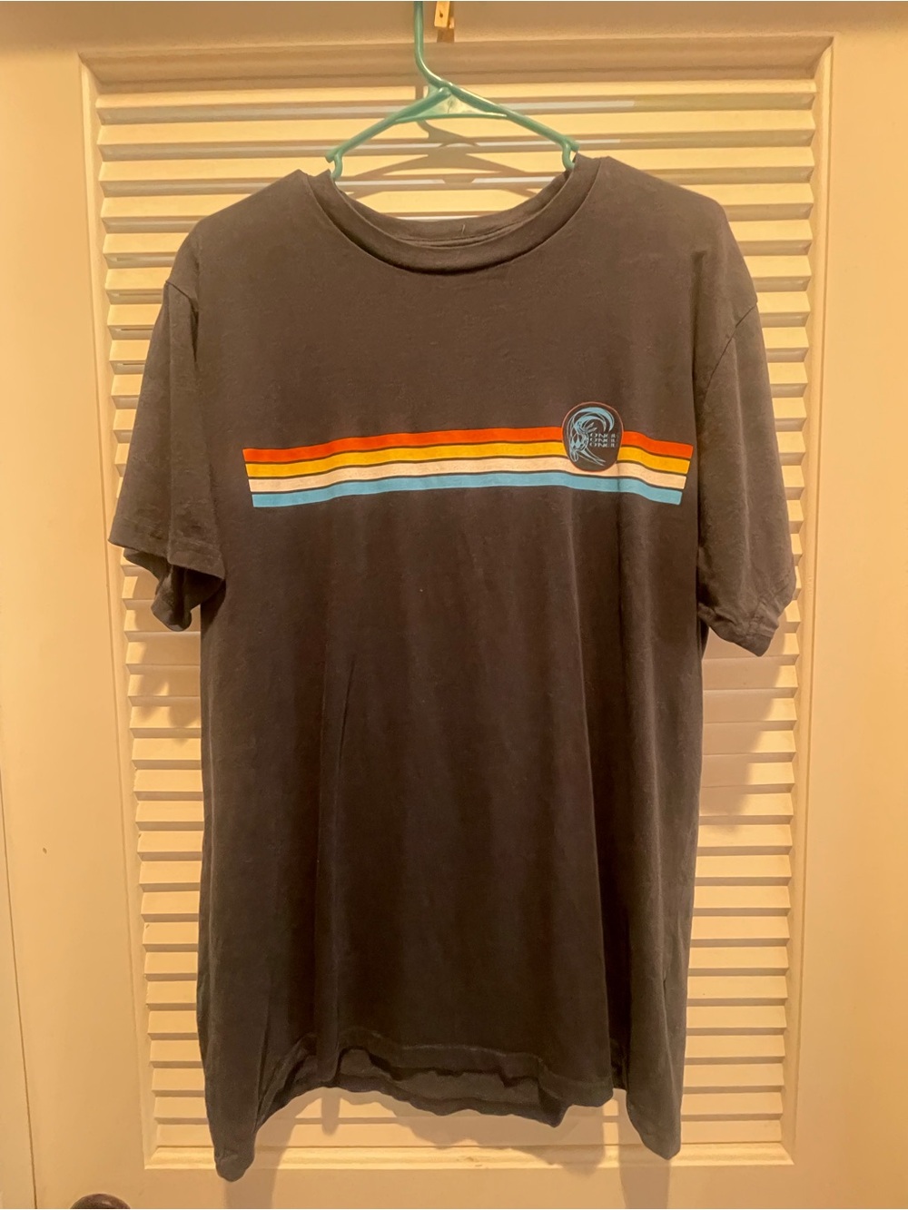 Men's Short Sleeve Blue Stripe Graphic T-Shirt